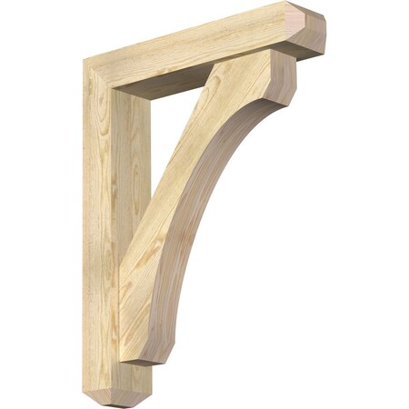 Ekena Millwork Legacy Craftsman Rough Sawn Bracket w/ Offset Brace, Douglas Fir, 6"W x 28"D x 36"H BKT0604X28X36LEC04RDF